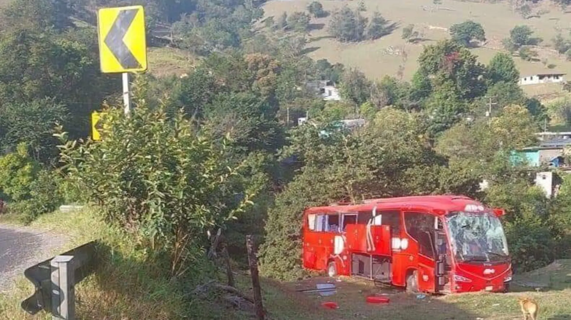 Molango Autobús con 40 pasajeros vuelca en la México-Tampico